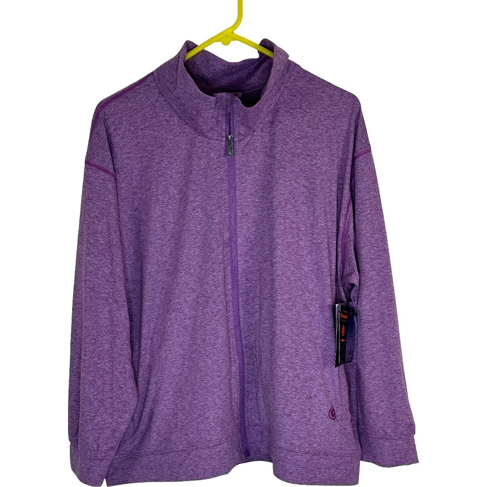 Gymwrap CloudKNIT Power Jacket Purple Heather Full Zip Plus Size 1X NWT
